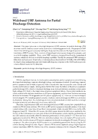 Wideband UHF Antenna for Partial Discharge Detection