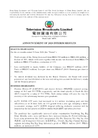 Announcement of 2020 Interim Results