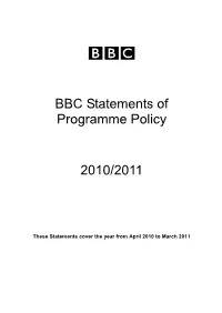 BBC Statements of Programme Policy 2010/2011 2