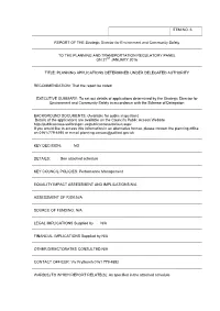 ITEM NO. 6 REPORT of the Strategic Director for Environment