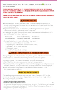 Repetitive Motion Injuries and Eyestrain Caution