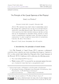 The Principle of the Causal Openness of the Physical