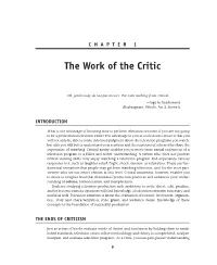 The Work of the Critic