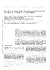 Birth Sites of Young Stellar Associations and Recent Star Formation in a Flocculent Corrugated Disk