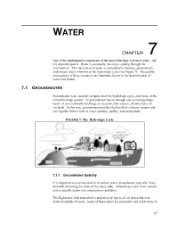 CHAPTER 7 One of the Fundamental Components of the Natural Heritage System Is Water