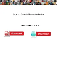 Croydon Property Licence Application