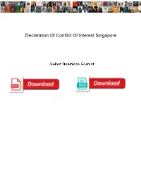 Declaration of Conflict of Interest Singapore