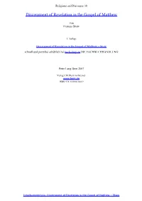 Discernment of Revelation in the Gospel of Matthew