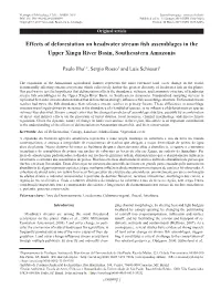 Effects of Deforestation on Headwater Stream Fish Assemblages in the Upper Xingu River Basin, Southeastern Amazonia