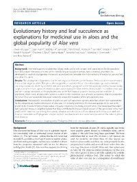 Evolutionary History and Leaf Succulence As