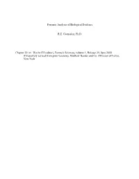 Forensic Analysis of Biological Evidence RE Gaensslen, Ph.D