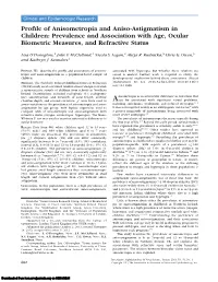 Profile of Anisometropia and Aniso-Astigmatism in Children