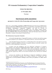 Proposal for EP Reaction to Armenian Draft Received by the EP on 19