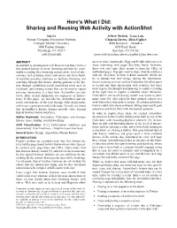 Sharing and Reusing Web Activity with Actionshot