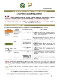 SYNTHESE RELATIVE Au PIEGEAGE En ISERE