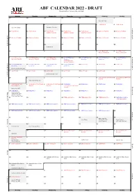 2022 ABF Calendar