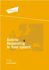 Austria: Responding to 'Hate Speech'