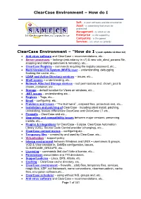 Clearcase Environment How Do I Web Page