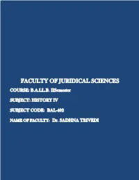 Faculty of Juridical Sciences Course : B.A.Ll.B