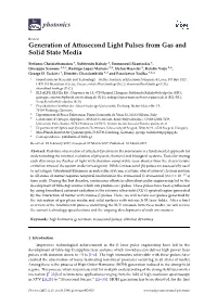 Generation of Attosecond Light Pulses from Gas and Solid State Media