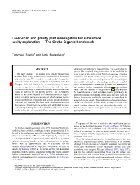 Laser-Scan and Gravity Joint Investigation for Subsurface Cavity Exploration — the Grotta Gigante Benchmark