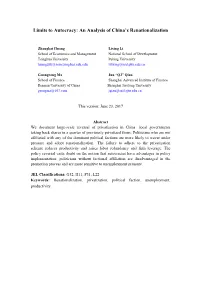 Limits to Autocracy: an Analysis of China's Renationalization