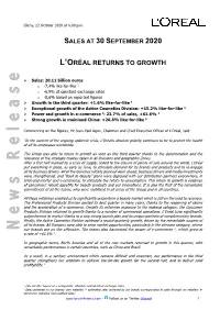 L'oréal Returns to Growth
