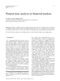Natural Time Analysis in Financial Markets