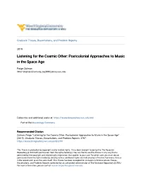 Postcolonial Approaches to Music in the Space Age