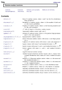 Random-Number Functions