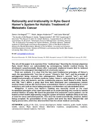 Rationality and Irrationality in Ryke Geerd Hamer's System for Holistic