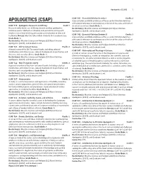 Apologetics (CSAP) 1