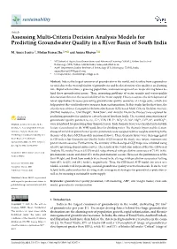 Assessing Multi-Criteria Decision Analysis Models for Predicting Groundwater Quality in a River Basin of South India