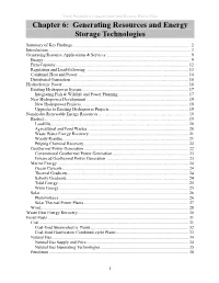 Chapter 6: Generating Resources and Energy Storage Technologies