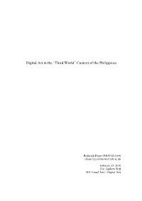 Digital Art in the “Third World” Context of the Philippines