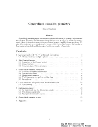 Generalized Complex Geometry