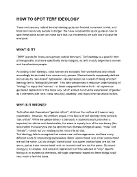 How to Spot Terf Ideology