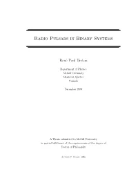 Radio Pulsars in Binary Systems