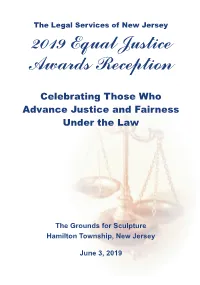 2019 Equal Justice Awards Reception Program
