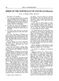 Bffids of the Northmeast of SOUTH AUSTRALIA