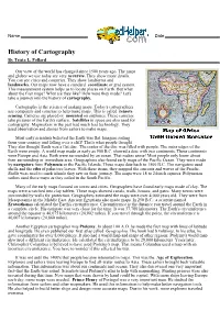 History of Cartography by Trista L