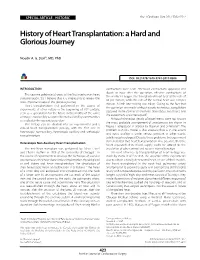 History of Heart Transplantation: a Hard and Glorious Journey