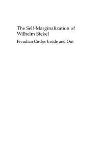 The Self-Marginalization of Wilhelm Stekel