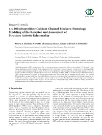 1, 4-Dihydropyridine Calcium Channel Blockers: Homology Modeling Of