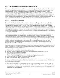 4.8 Hazards and Hazardous Materials 4.8.1