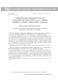 COMPARATIVE MORPHOLOGICAL ANALYSES of the GENUS Iris L., Pallidae SERIES (A