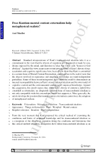 Does Kantian Mental Content Externalism Help Metaphysical Realists?