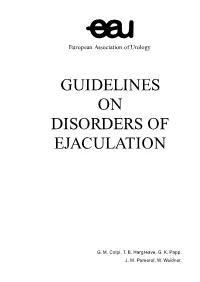 EAU Guidelines on Disorders of Ejaculation 2001