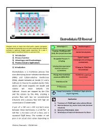 Electrodialysis/ED Reversal