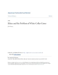 Ethics and the Problem of White Collar Crime John Hasnas